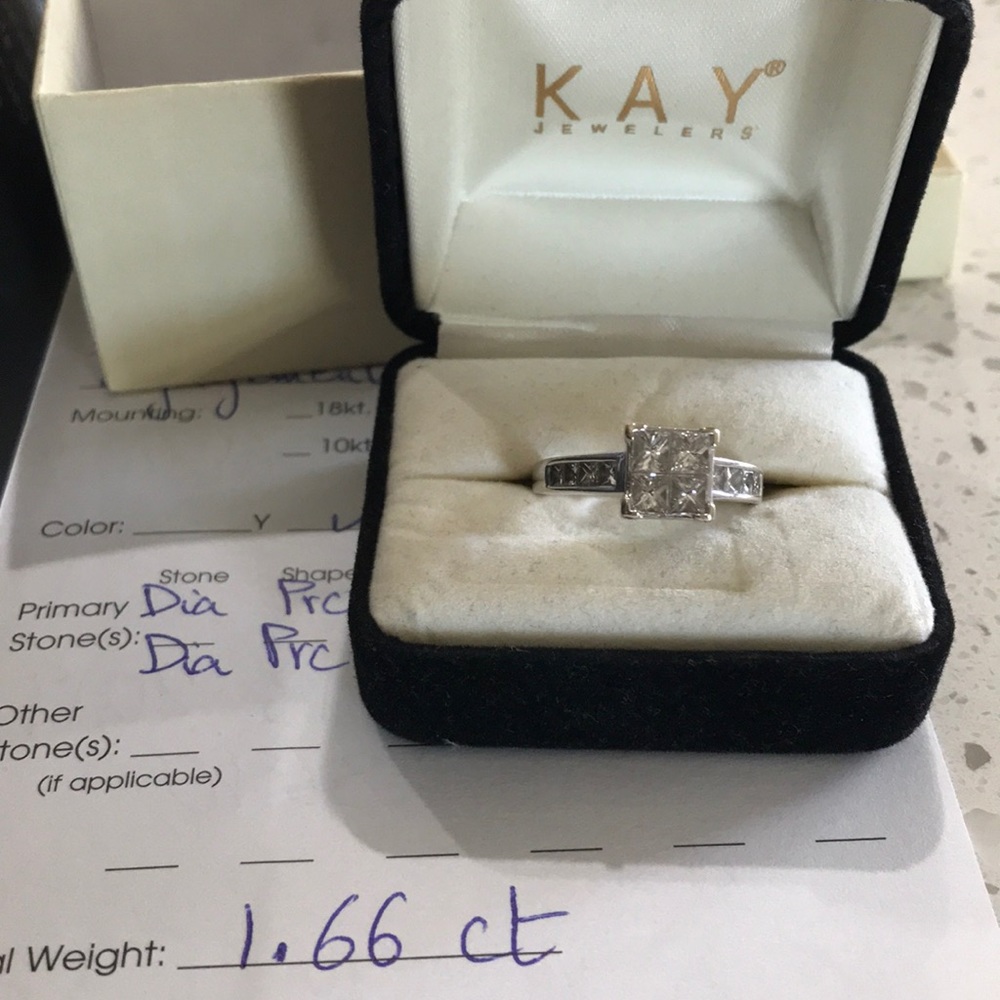 Kay Jewelers 14k white gold quad princess …Reasonable offers accepted.
